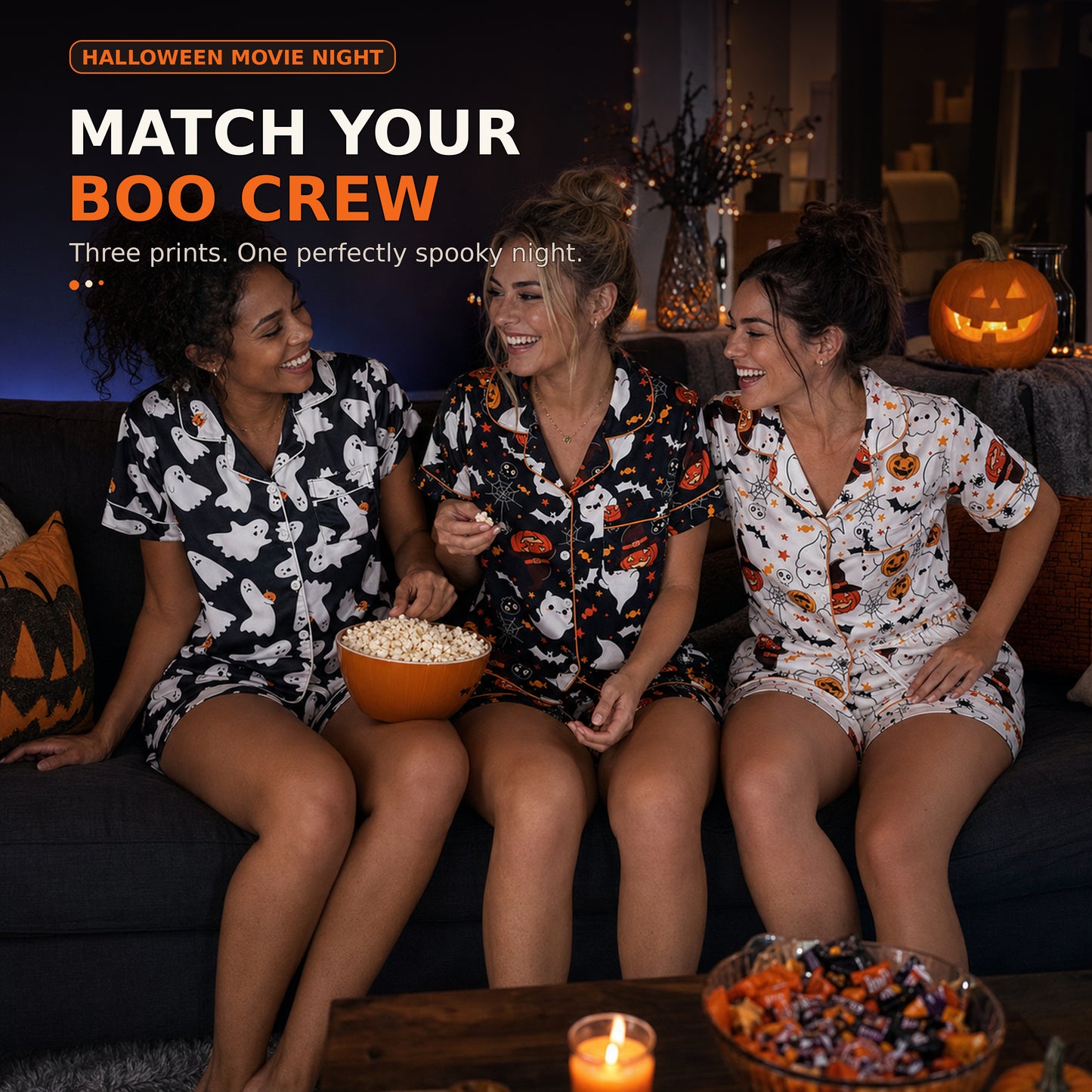 Goofball Buddies™ Boo Crew Halloween Satin Pajama Set