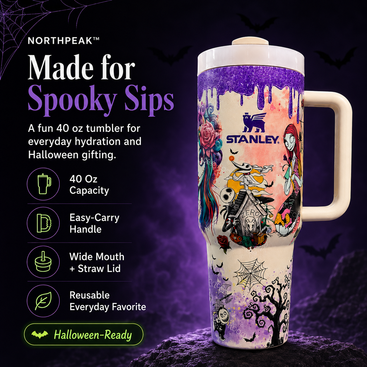Northpeak™ Sally x Jack Skellington 40 Oz Tumbler