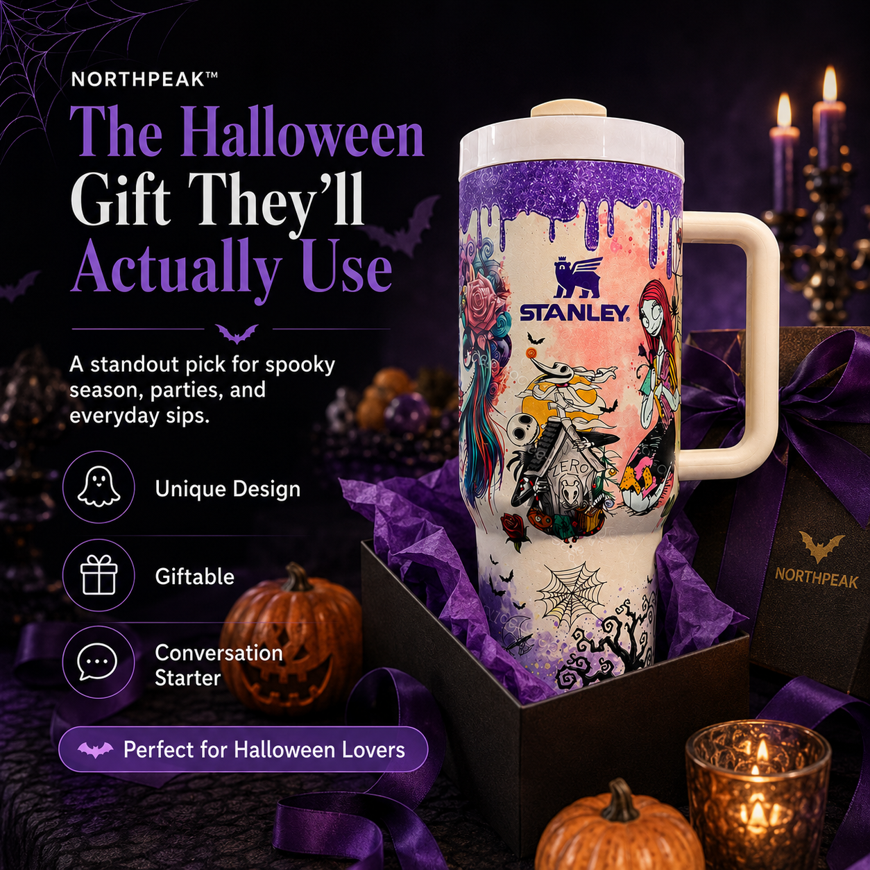 Northpeak™ Sally x Jack Skellington 40 Oz Tumbler