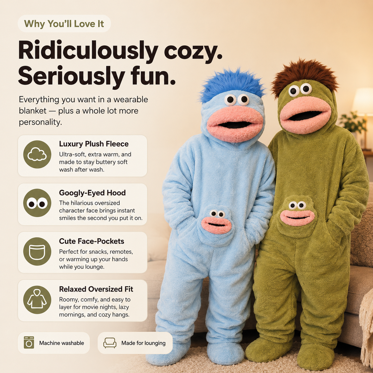 Goofball Buddies™ Oversized Plush Onesie