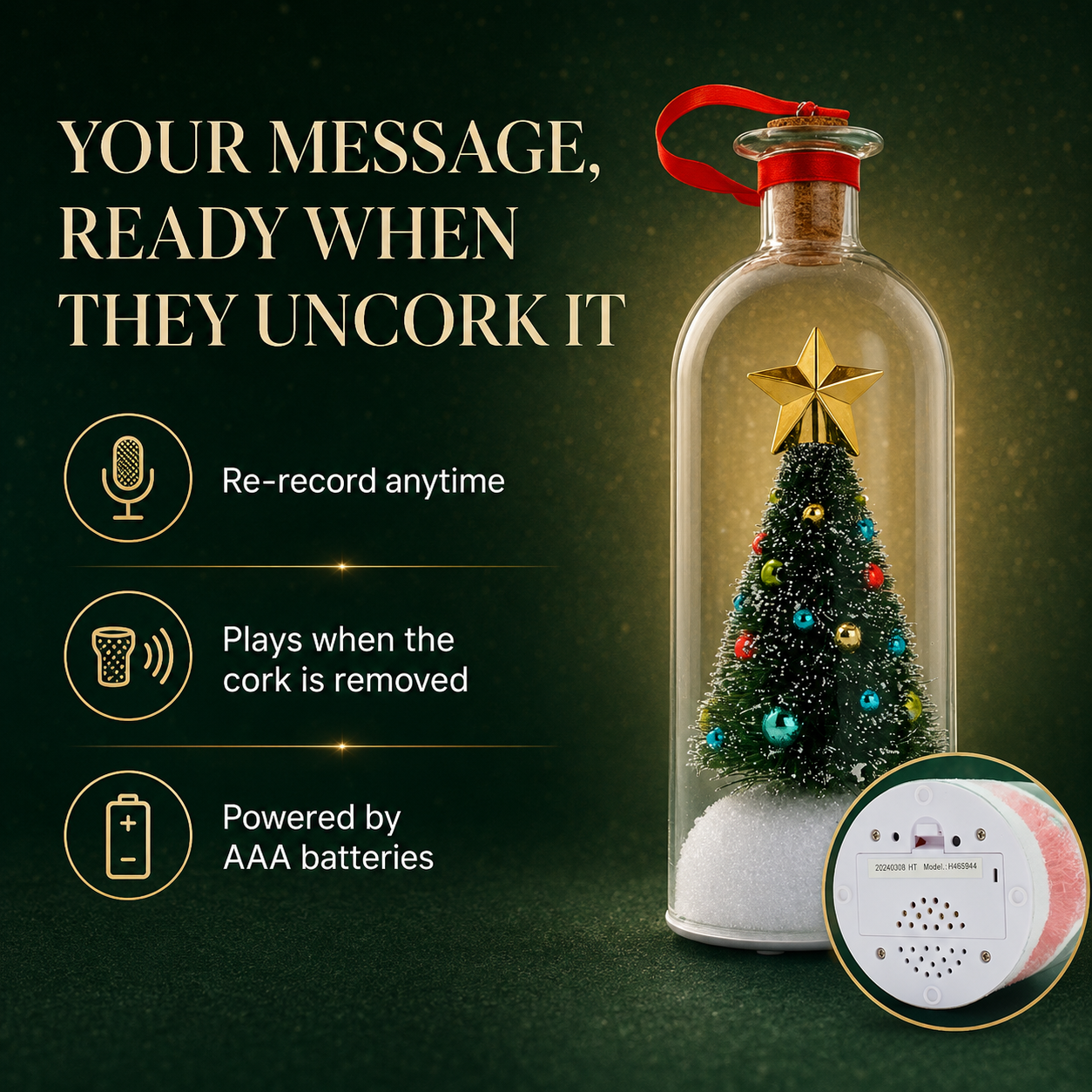 Goofball Buddies™ Recordable Christmas Tree Message Bottle