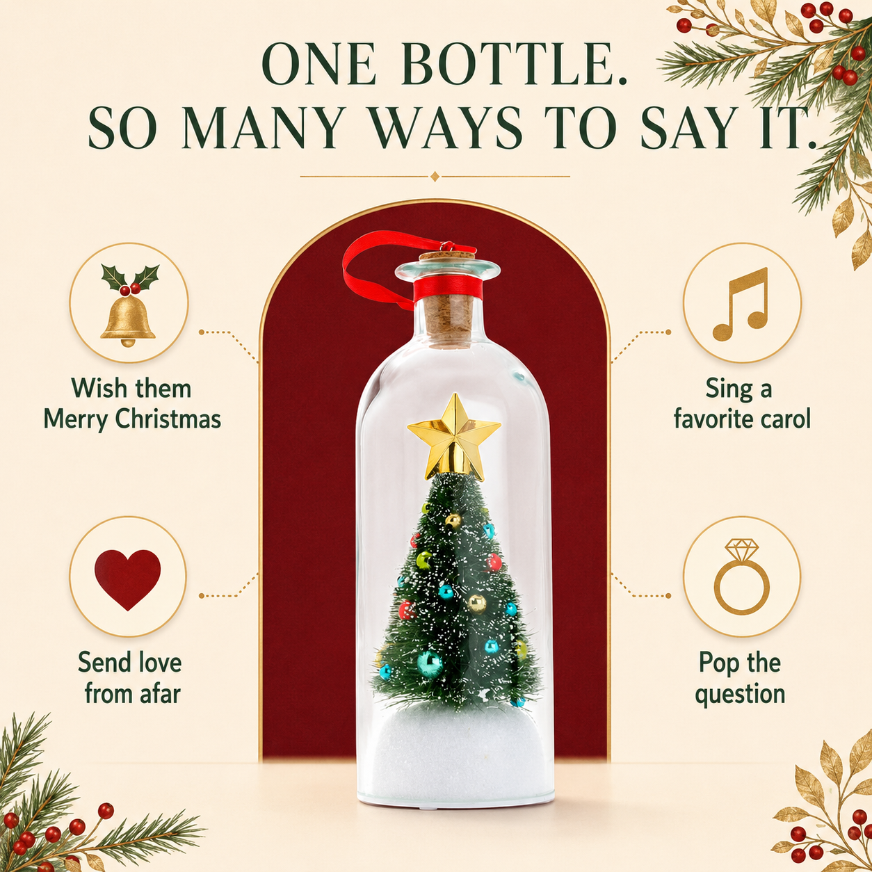 Goofball Buddies™ Recordable Christmas Tree Message Bottle