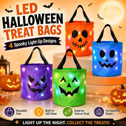 Goofball Buddies™ Glow Crew Light-Up Trick-or-Treat Buckets — Set of 4