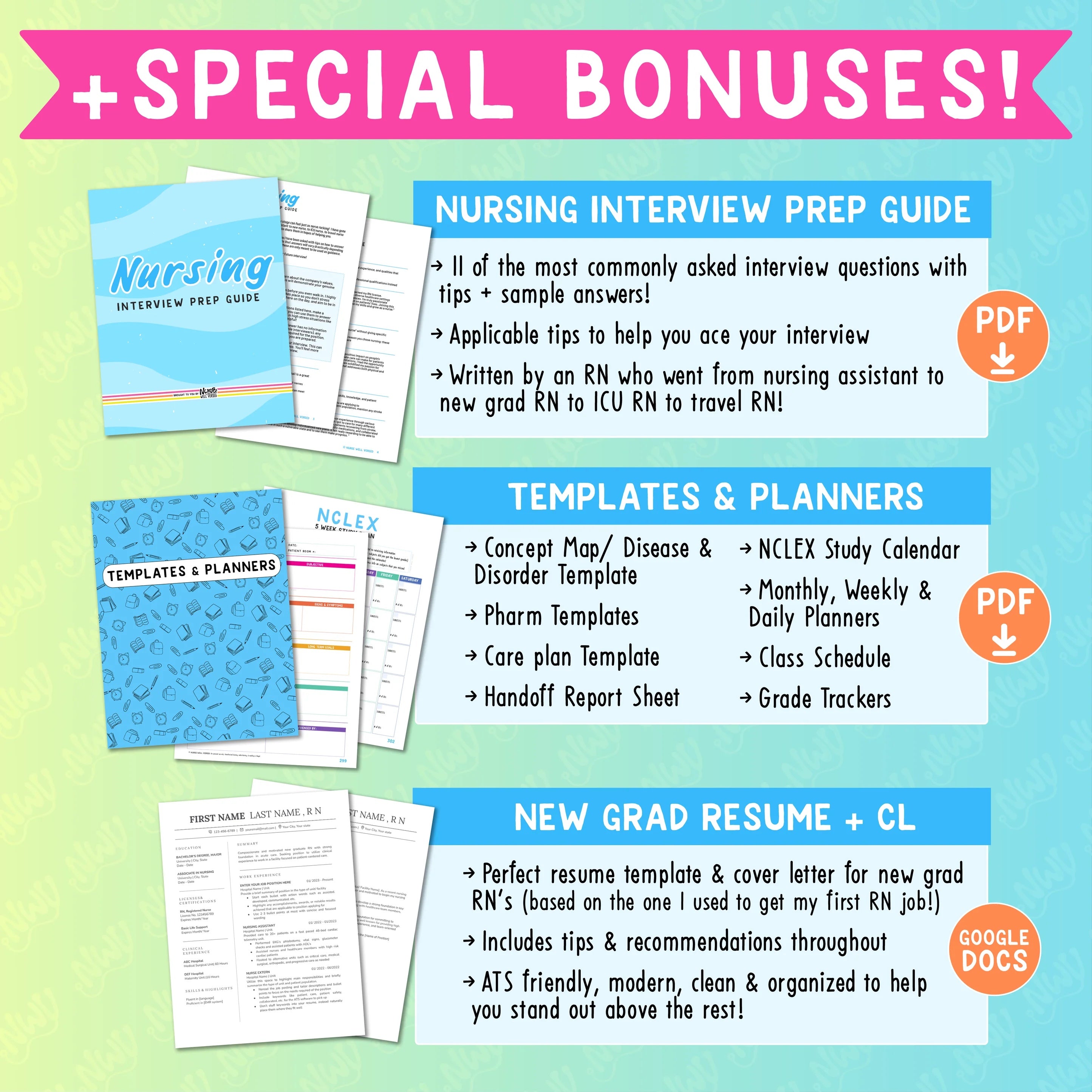 Special bonuses included